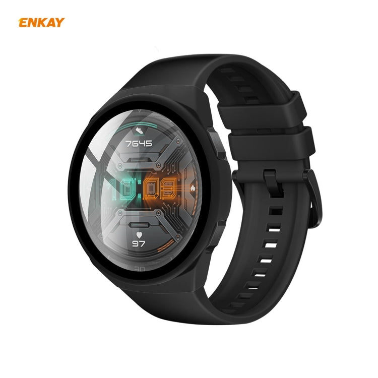 Per Huawei Watch GT 2e 46mm ENKAY Hat-Prince ENK-AC8203 Custodia smerigliata per PC a copertura totale + Pellicola in vetro temperato 9H