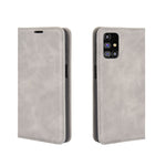 Per Samsung Galaxy M31s Retro-skin Business Custodia in pelle con ventosa magnetica con supporto e slot per schede e portafoglio, For Galaxy M31s
