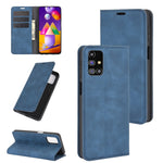 Per Samsung Galaxy M31s Retro-skin Business Custodia in pelle con ventosa magnetica con supporto e slot per schede e portafoglio, For Galaxy M31s