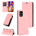 Per Samsung Galaxy M31s Retro-skin Business Custodia in pelle con ventosa magnetica con supporto e slot per schede e portafoglio, For Galaxy M31s