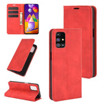 Per Samsung Galaxy M31s Retro-skin Business Custodia in pelle con ventosa magnetica con supporto e slot per schede e portafoglio, For Galaxy M31s