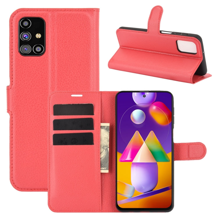 Per Samsung Galaxy M31s Litchi Texture Custodia protettiva a vibrazione orizzontale con supporto, slot per schede e portafoglio, For Galaxy M31s
