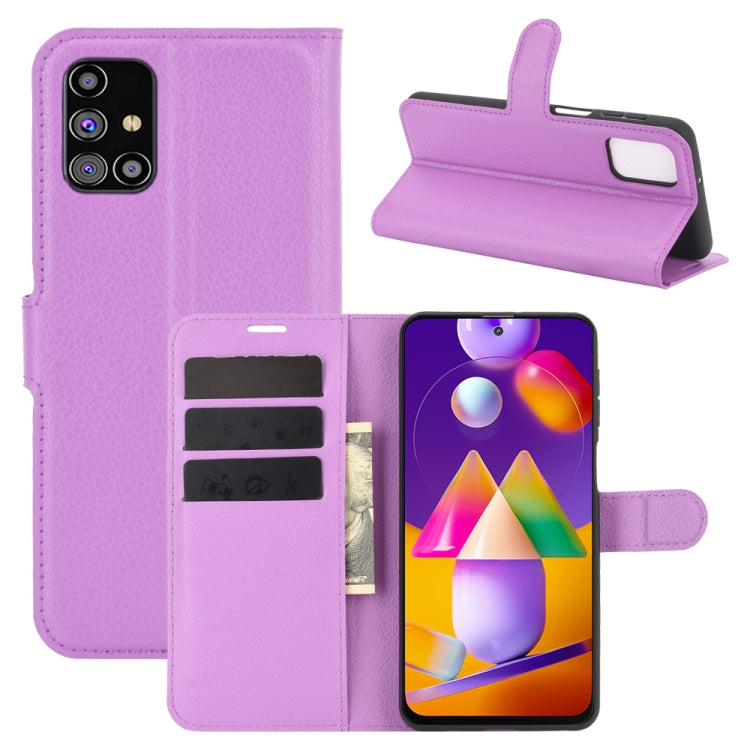 Per Samsung Galaxy M31s Litchi Texture Custodia protettiva a vibrazione orizzontale con supporto, slot per schede e portafoglio, For Galaxy M31s