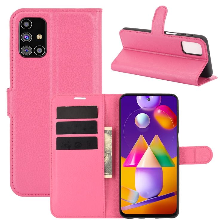 Per Samsung Galaxy M31s Litchi Texture Custodia protettiva a vibrazione orizzontale con supporto, slot per schede e portafoglio, For Galaxy M31s