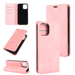 Per iPhone 12 Pro Max Custodia in pelle con ventosa magnetica per affari retro-pelle con supporto, slot per carte e portafoglio, For iPhone 12 Pro Max