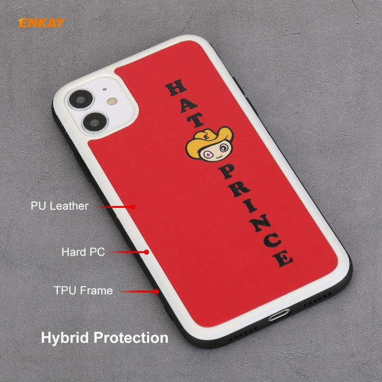 Per iPhone 11 Hat-Prince ENKAY ENK-PC046 Custodia rigida antiurto per custodia in pelle PU + PC per PC, For iPhone 11