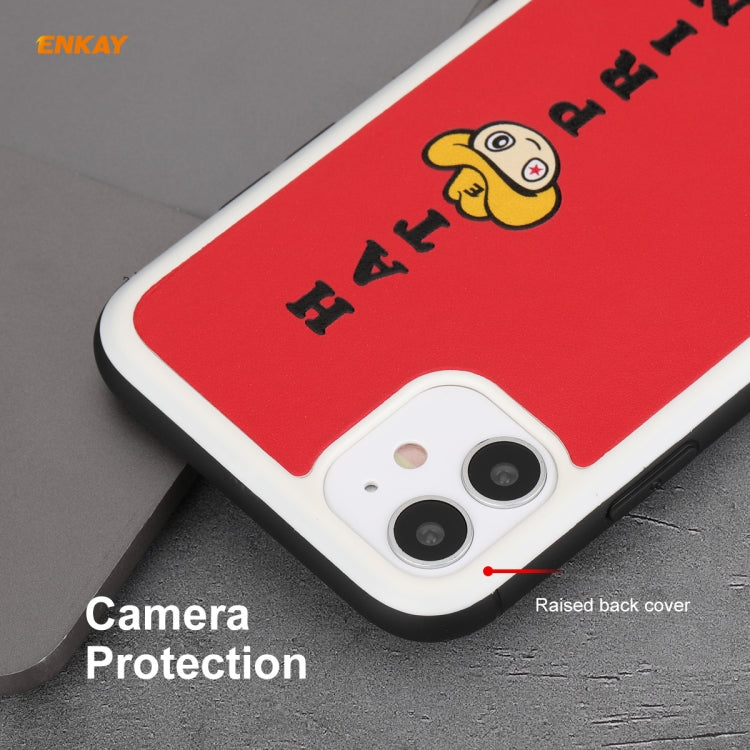 Per iPhone 11 Hat-Prince ENKAY ENK-PC046 Custodia rigida antiurto per custodia in pelle PU + PC per PC, For iPhone 11