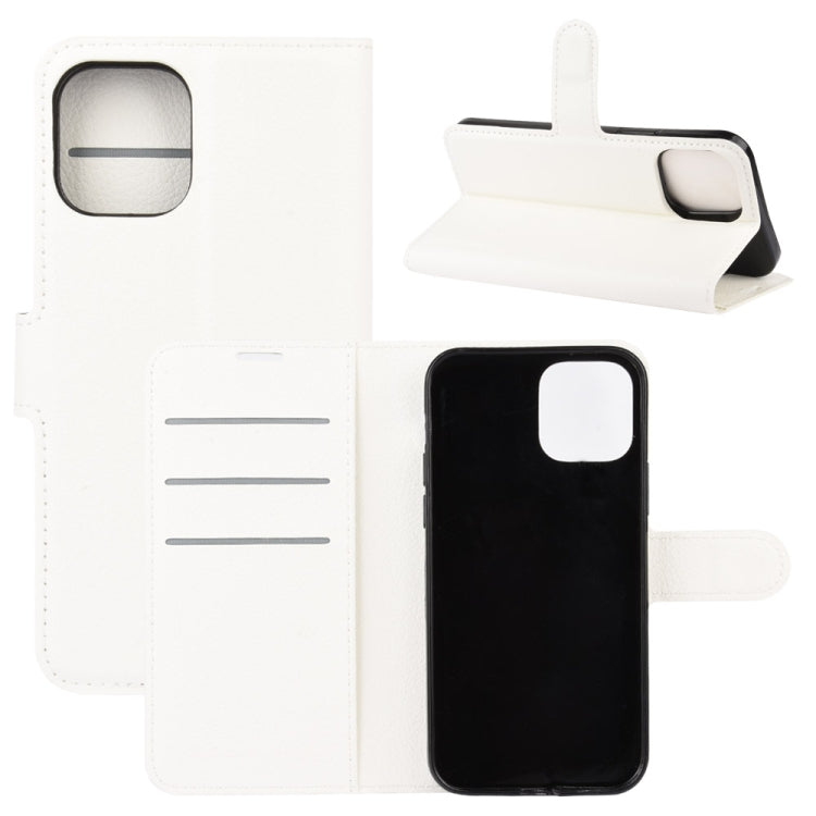 Per iPhone 12 Custodia protettiva a vibrazione orizzontale Litchi Texture con supporto, slot per schede e portafoglio, For iPhone 12 mini