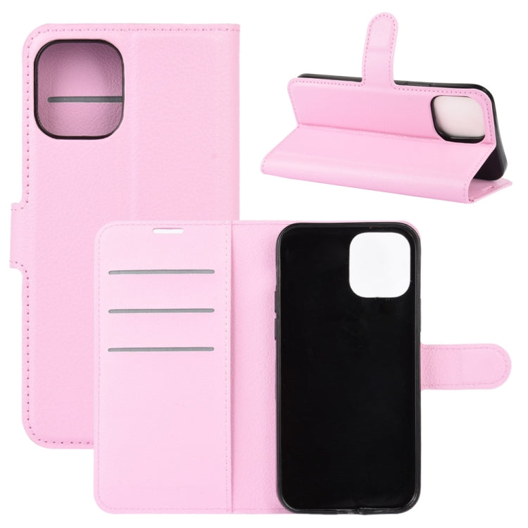 Per iPhone 12 Custodia protettiva a vibrazione orizzontale Litchi Texture con supporto, slot per schede e portafoglio, For iPhone 12 mini
