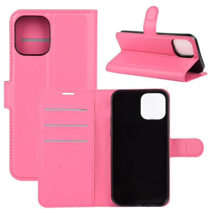 Per iPhone 12 Custodia protettiva a vibrazione orizzontale Litchi Texture con supporto, slot per schede e portafoglio, For iPhone 12 mini