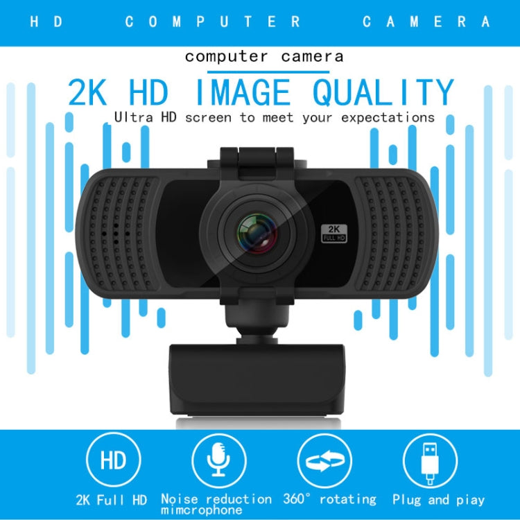 Richwell PC-06 Mini webcam per PC con rotazione a 360 gradi, HD da 4,0 MP, messa a fuoco automatica, con microfono per la riduzione del rumore