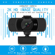 Richwell PC-06 Mini webcam per PC con rotazione a 360 gradi, HD da 4,0 MP, messa a fuoco automatica, con microfono per la riduzione del rumore