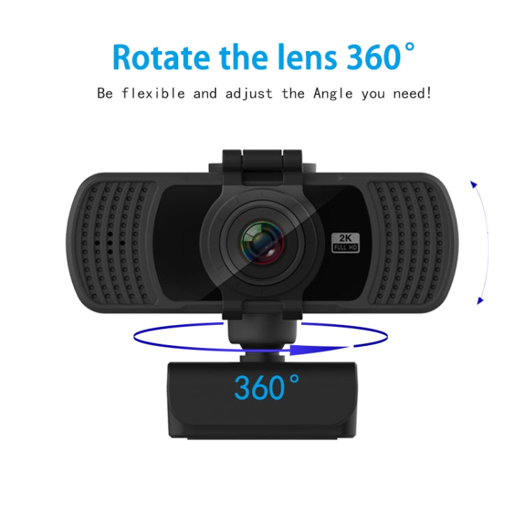 Richwell PC-06 Mini webcam per PC con rotazione a 360 gradi, HD da 4,0 MP, messa a fuoco automatica, con microfono per la riduzione del rumore