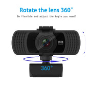 Richwell PC-06 Mini webcam per PC con rotazione a 360 gradi, HD da 4,0 MP, messa a fuoco automatica, con microfono per la riduzione del rumore
