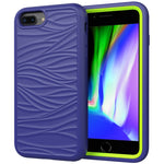 Per iPhone 6/7/8G Wave Pattern 3 in 1 Custodia protettiva antiurto in silicone + PC