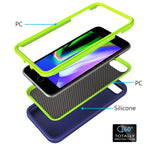 Per iPhone 6/7/8G Wave Pattern 3 in 1 Custodia protettiva antiurto in silicone + PC