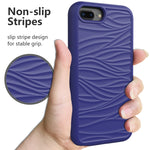 Per iPhone 6/7/8G Wave Pattern 3 in 1 Custodia protettiva antiurto in silicone + PC