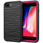 Per iPhone 6/7/8G Wave Pattern 3 in 1 Custodia protettiva antiurto in silicone + PC