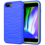 Per iPhone SE (2020) Wave Pattern 3 in 1 Custodia protettiva antiurto in silicone + PC
