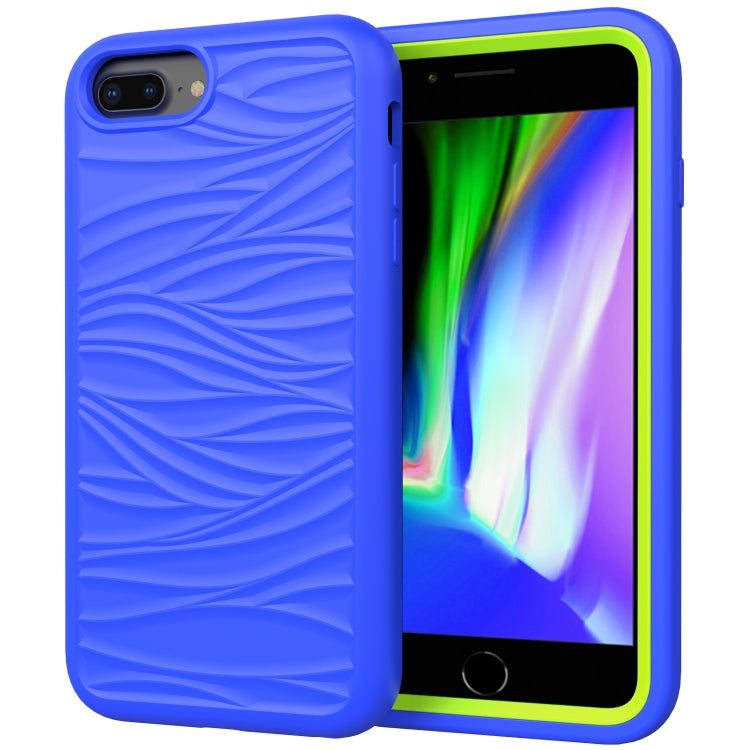 Per iPhone SE (2020) Wave Pattern 3 in 1 Custodia protettiva antiurto in silicone + PC