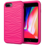 Per iPhone SE (2020) Wave Pattern 3 in 1 Custodia protettiva antiurto in silicone + PC