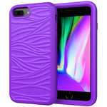 Per iPhone SE (2020) Wave Pattern 3 in 1 Custodia protettiva antiurto in silicone + PC