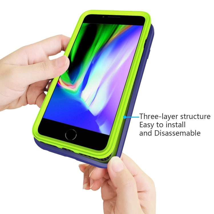 Per iPhone 6/7/8 Plus Wave Pattern 3 in 1 Custodia protettiva antiurto in silicone + PC