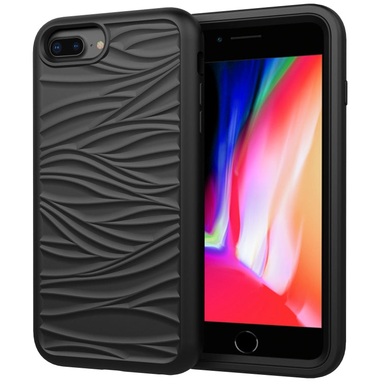 Per iPhone 6/7/8 Plus Wave Pattern 3 in 1 Custodia protettiva antiurto in silicone + PC