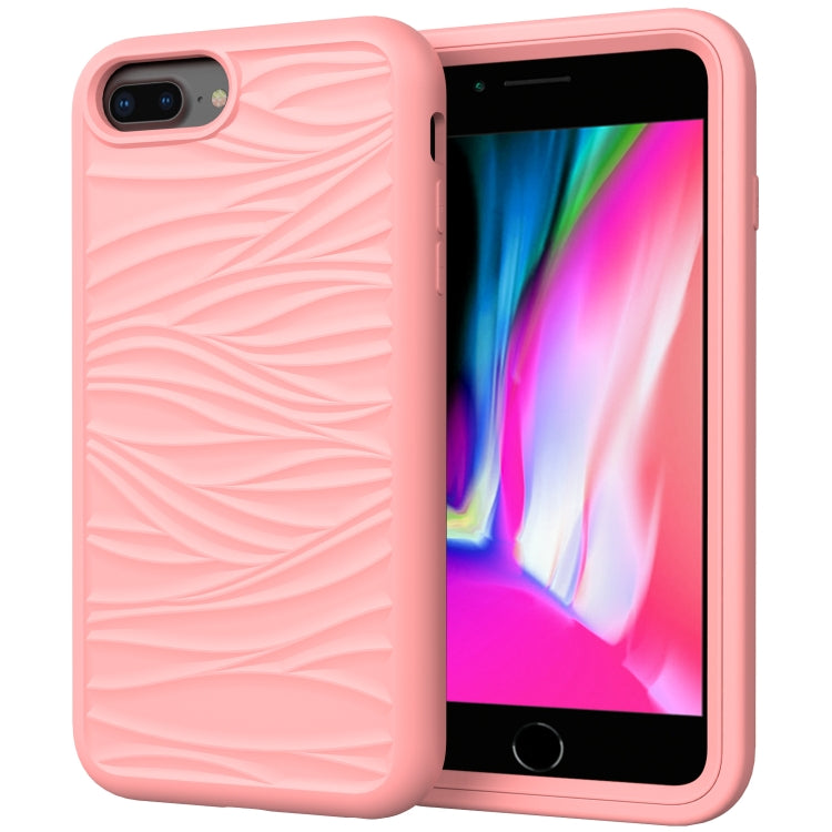 Per iPhone 6/7/8 Plus Wave Pattern 3 in 1 Custodia protettiva antiurto in silicone + PC