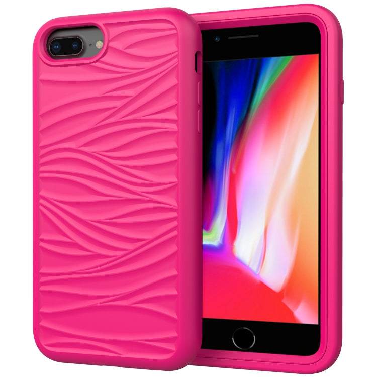 Per iPhone 6/7/8 Plus Wave Pattern 3 in 1 Custodia protettiva antiurto in silicone + PC