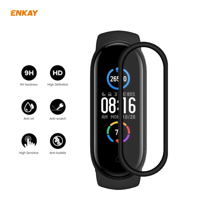 Per Xiaomi Mi Band 5 ENKAY Hat-Prince 3D Full Screen Soft PC Edge + Pellicola proteggi schermo PMMA HD, 1 PCS, 2 PCS