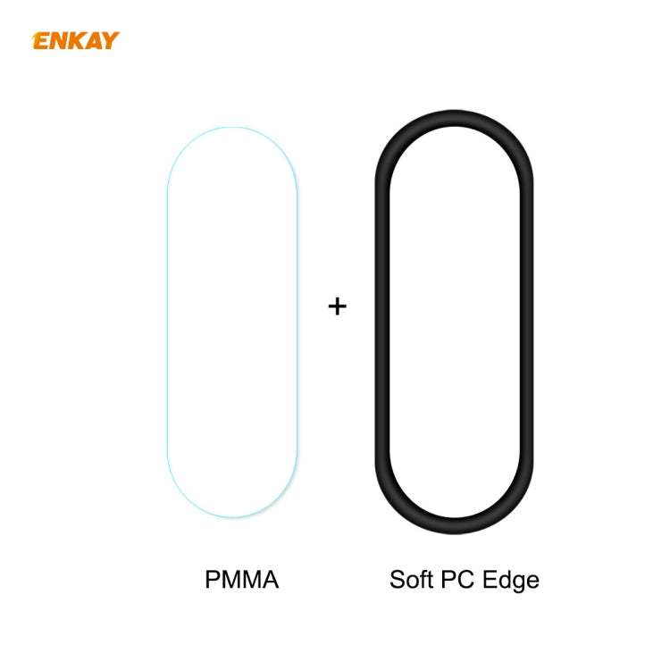 Per Xiaomi Mi Band 5 ENKAY Hat-Prince 3D Full Screen Soft PC Edge + Pellicola proteggi schermo PMMA HD, 1 PCS, 2 PCS