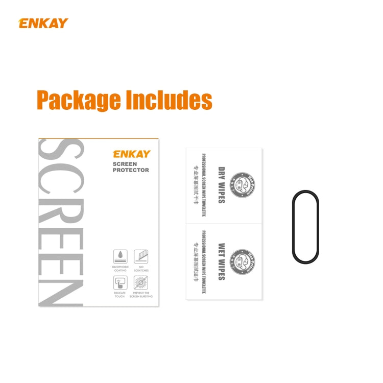 Per Xiaomi Mi Band 5 ENKAY Hat-Prince 3D Full Screen Soft PC Edge + Pellicola proteggi schermo PMMA HD, 1 PCS, 2 PCS
