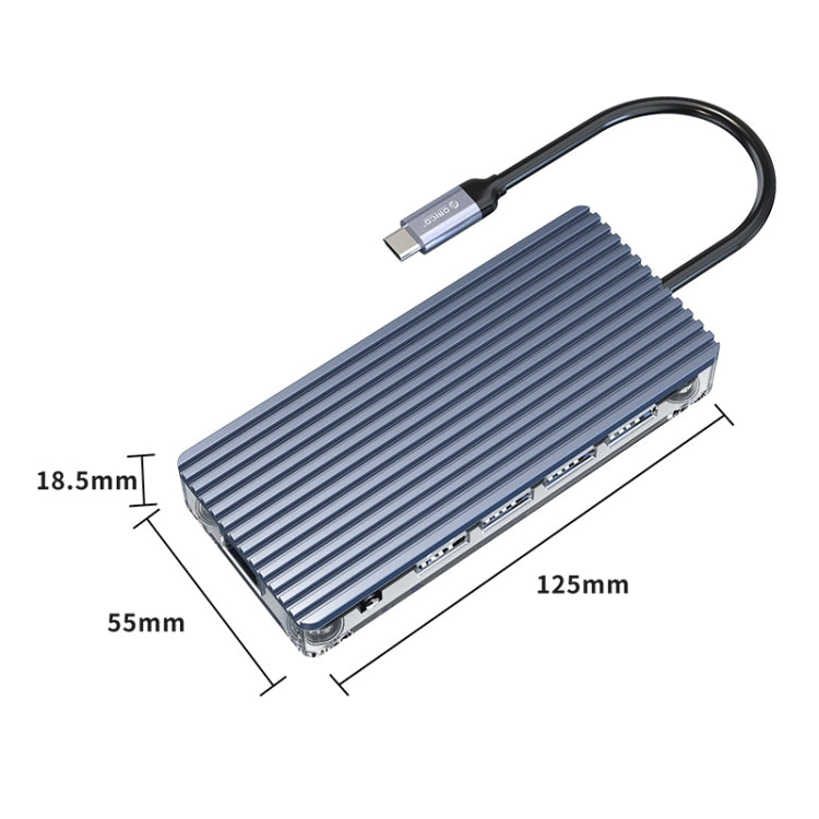 ORICO WB-11P Hub USB-C 10 in 1 trasparente