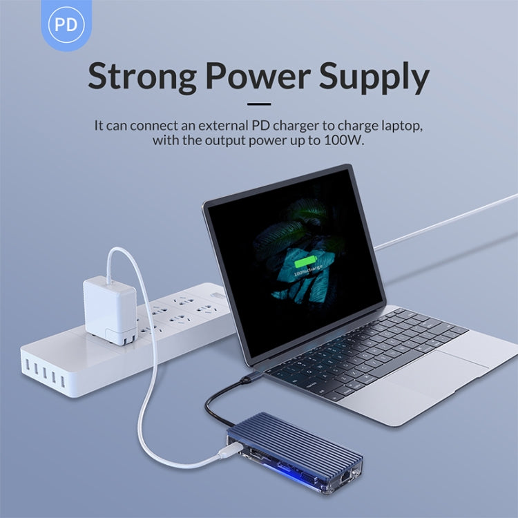 ORICO WB-11P Hub USB-C 10 in 1 trasparente