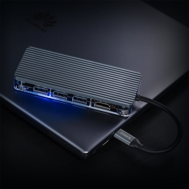 Hub USB-C ORICO WB-8P 8 porte trasparente PC