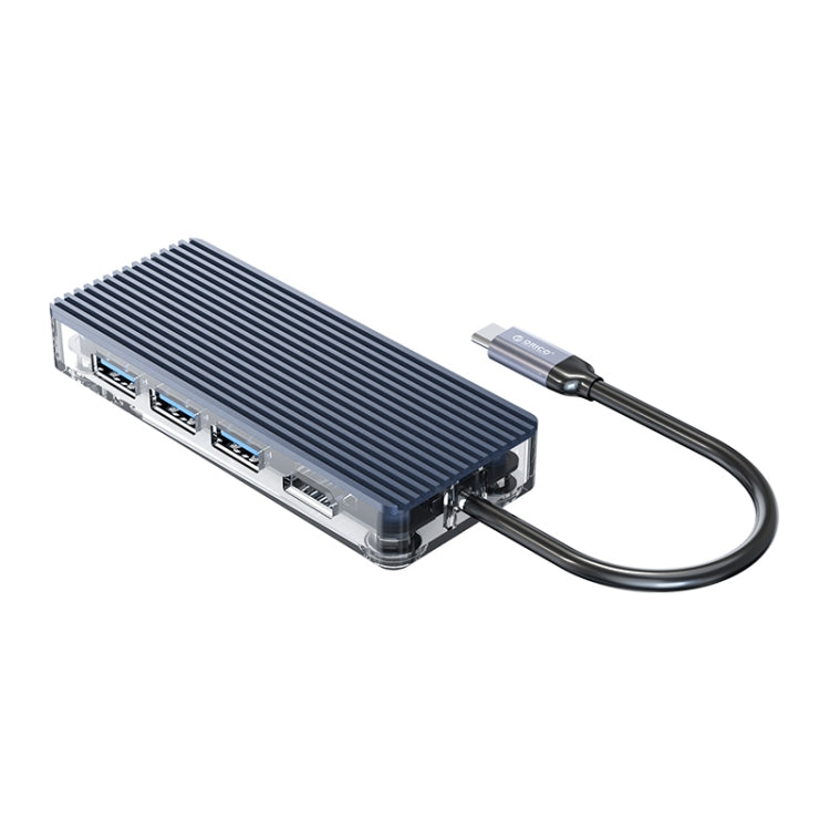 Hub USB-C 6 in 1 trasparente ORICO con HDMI e RJ45