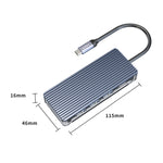 Hub USB-C 6 in 1 trasparente ORICO con HDMI e RJ45
