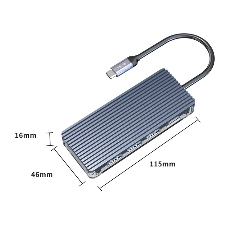 Hub USB-C 6 in 1 trasparente ORICO con HDMI e RJ45