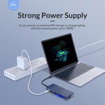 Hub USB-C 6 in 1 trasparente ORICO con HDMI e RJ45
