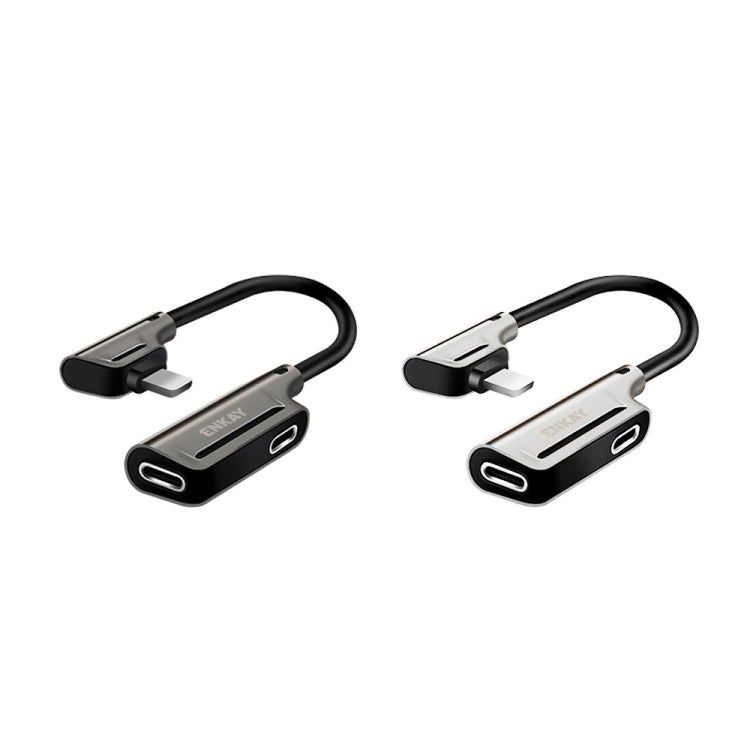 ENKAY ENK-AT102 Ricarica da 8 pin a 8 pin + Interfacce audio a 8 pin Ricarica e ascolto di brani Convertitore adattatore in lega di zinco, 8 Pin Charging + 8 Pin Audio