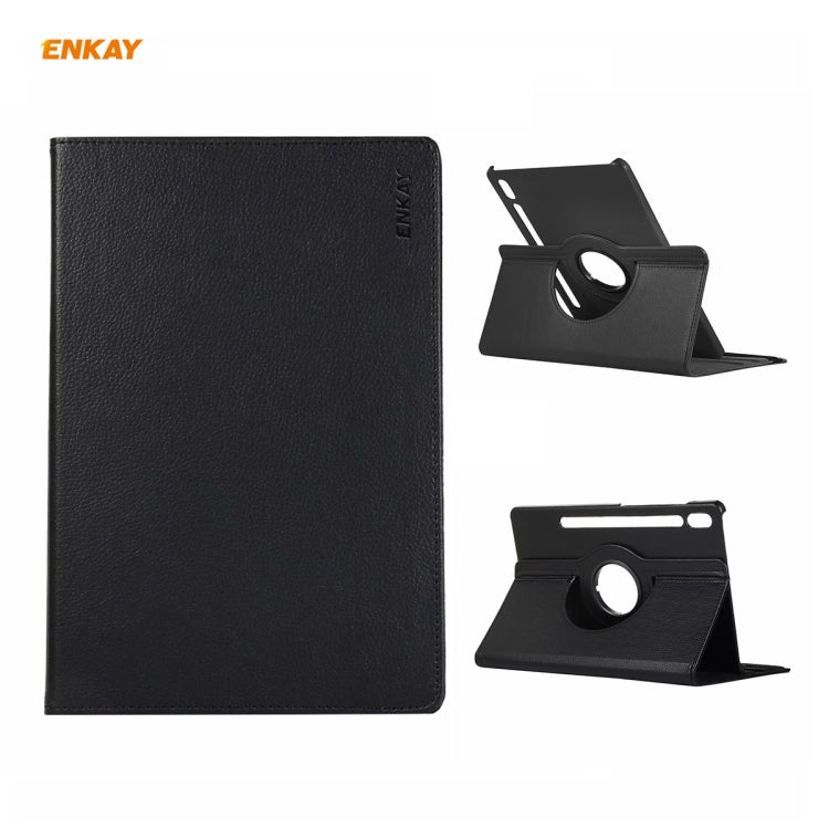 ENKAY per Samsung Galaxy Tab S7 11.0 T870 / T875 ENK-8012 Rotazione a 360 gradi Litchi Texture Flip orizzontale Custodia Smart in pelle PU con supporto e Sleep / Wake-up