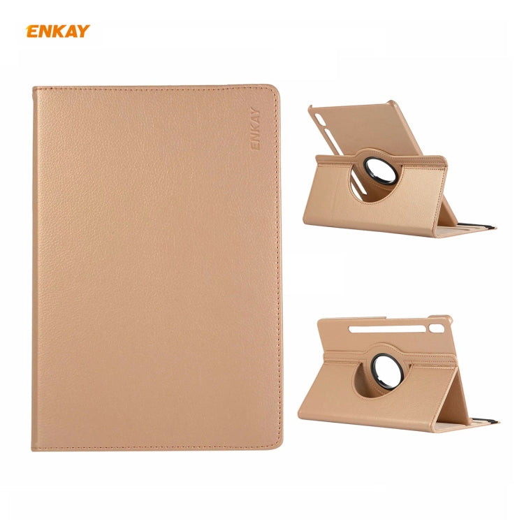 ENKAY per Samsung Galaxy Tab S7 11.0 T870 / T875 ENK-8012 Rotazione a 360 gradi Litchi Texture Flip orizzontale Custodia Smart in pelle PU con supporto e Sleep / Wake-up
