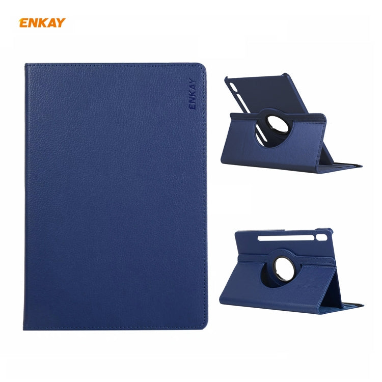 ENKAY per Samsung Galaxy Tab S7 11.0 T870 / T875 ENK-8012 Rotazione a 360 gradi Litchi Texture Flip orizzontale Custodia Smart in pelle PU con supporto e Sleep / Wake-up
