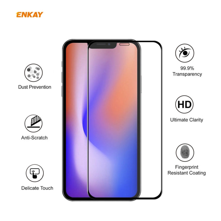 ENKAY Hat-Prince 0,26 mm 9H 6D protezione in vetro temperato curvo a copertura totale, For iPhone 12 mini, For iPhone 12 / 12 Pro, For iPhone 12 Pro Max