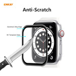 10 PZ ENKAY Hat-Prince 0.2mm 9H Durezza superficiale 3D Bordo in lega di alluminio a prova di esplosione Pellicola per schermo in vetro temperato a schermo intero, For Apple Watch 6/5/4/SE 40mm, For Apple Watch 6/5/4/SE 44mm