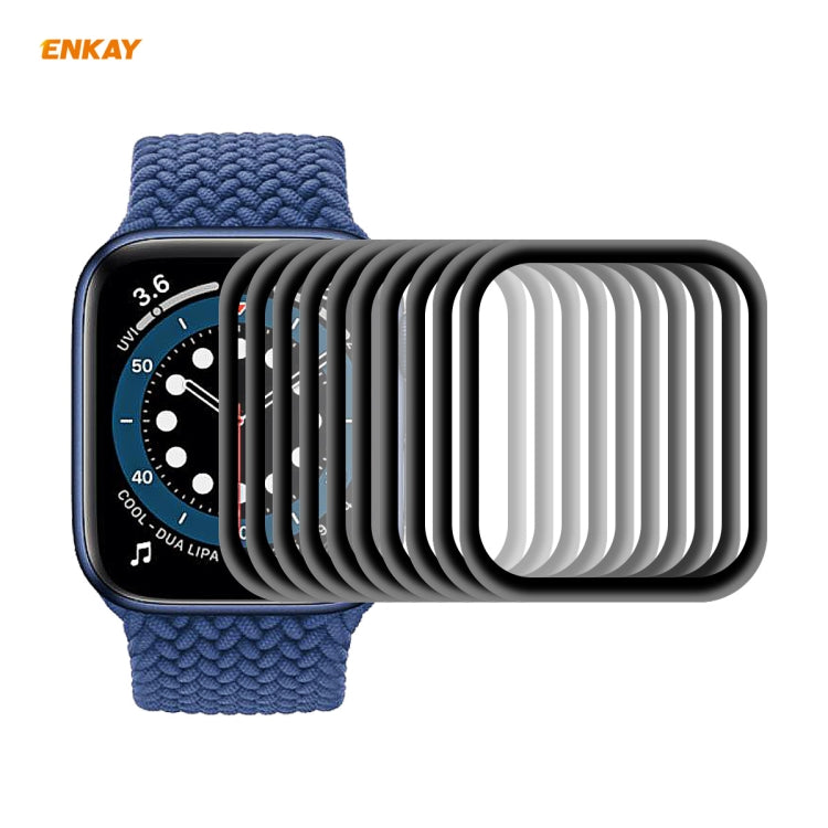 10 PZ ENKAY Hat-Prince 0.2mm 9H Durezza superficiale 3D Bordo in lega di alluminio a prova di esplosione Pellicola per schermo in vetro temperato a schermo intero, For Apple Watch 6/5/4/SE 40mm, For Apple Watch 6/5/4/SE 44mm