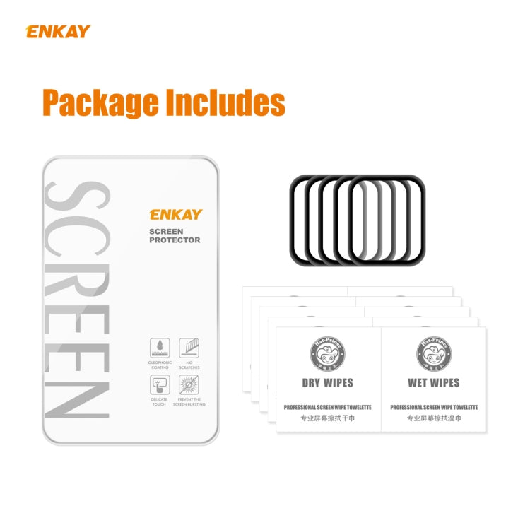 5 PZ Per Apple Watch Series 6/5/4/SE 44mm ENKAY Hat-Prince 3D Full Screen PET curvo piegatura a caldo pellicola proteggi schermo HD, For Apple Watch Series 6/5/4/SE 44mm