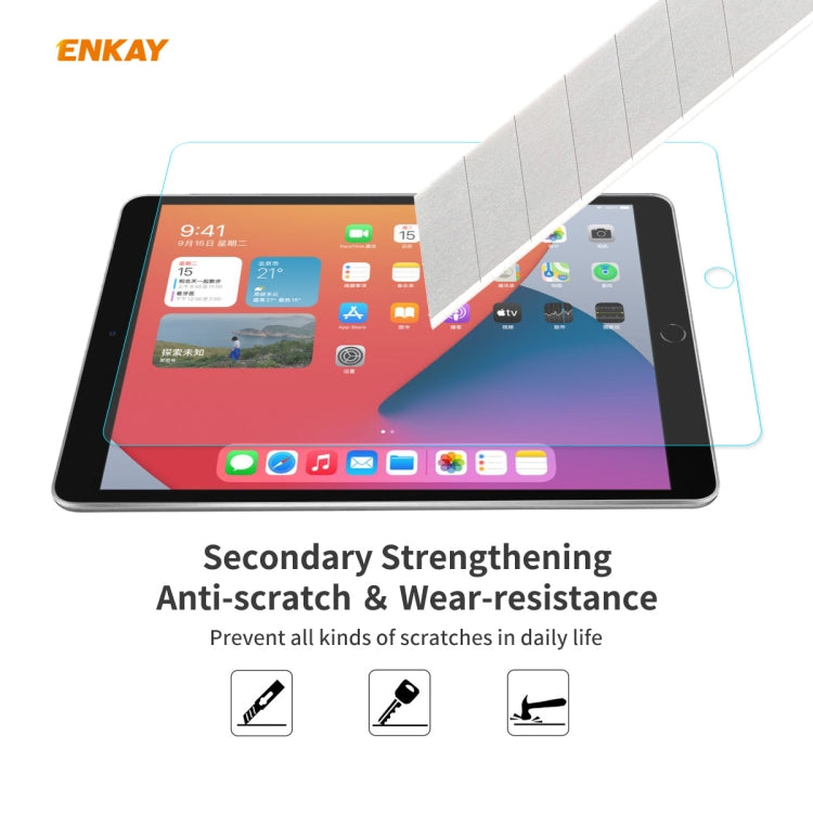 2 PZ ENKAY Hat-Prince 0.33mm 9H Durezza superficiale 2.5D Protezione in vetro temperato antideflagrante, For iPad 10.2 2021 / 2020 / 2019(2pcs), For iPad Air 2020 10.9 / Air 2022(2pcs)