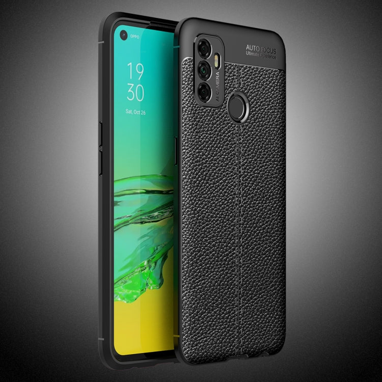Custodia antiurto in TPU con texture Litchi, For OPPO A53 (2020)